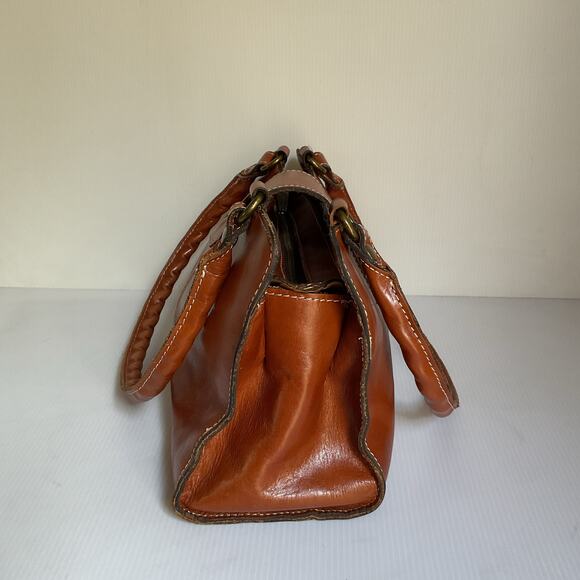 Patricia Nash Brown Leather Satchel Shoulder Bag Tote Purse Women’s Medium - Picture 4 of 14